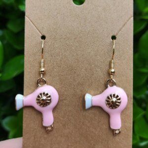 Pink Hair Dryer Earrings